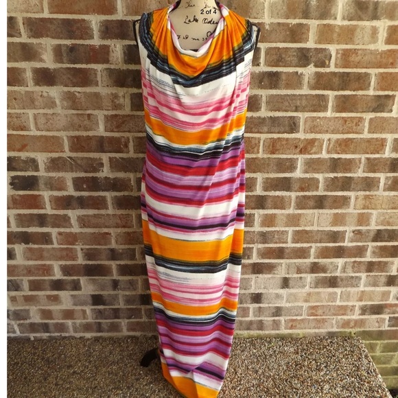 Pretty striped sleeveless maxi dress - Picture 2 of 4